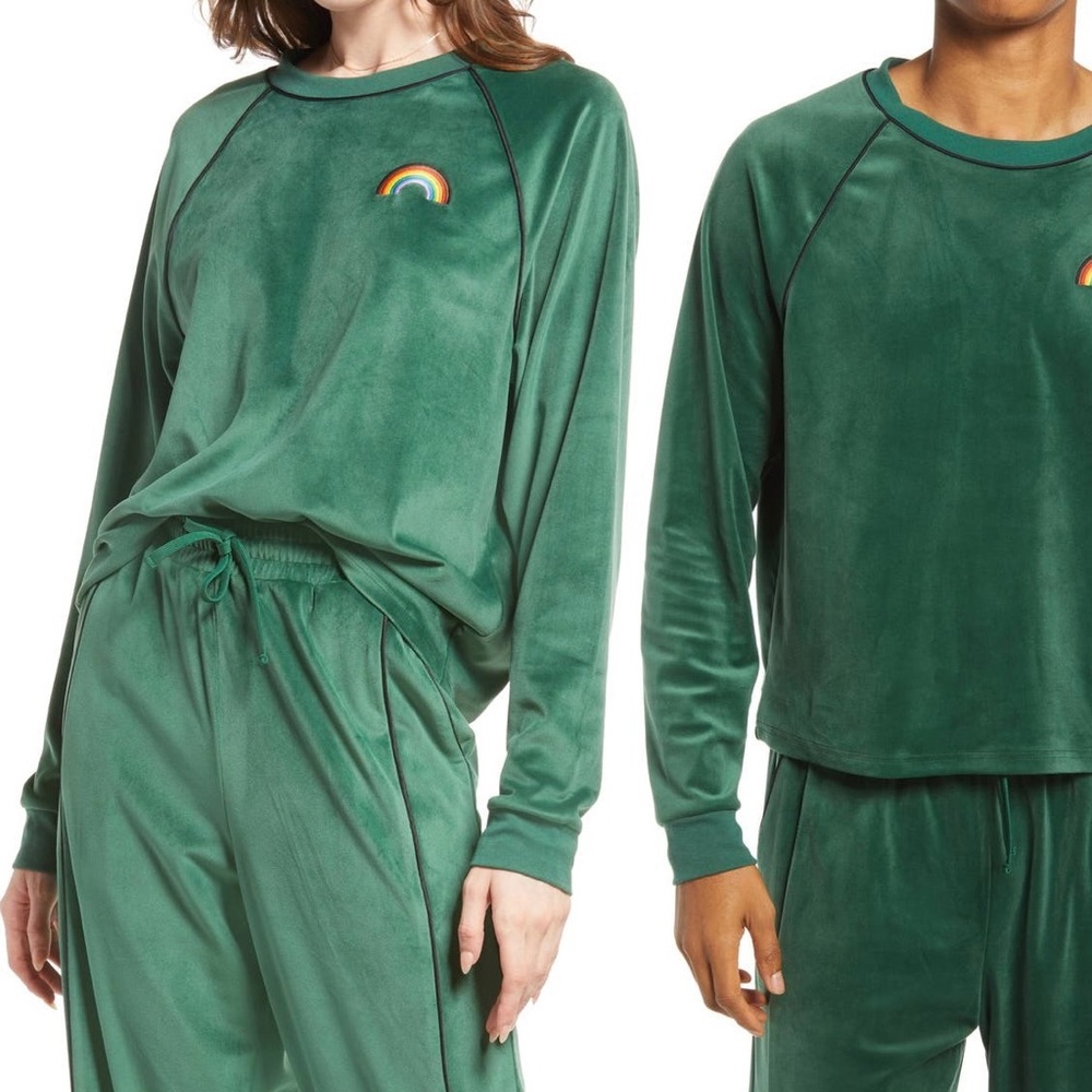 NWT BP soft velour rainbow long sleeve pullover- S